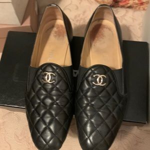 Chanel Black Quilted Loafers sz40 $795